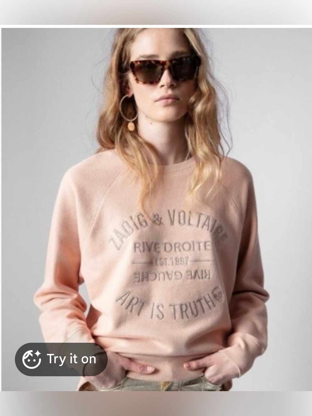 Zadig & Voltaire Pale Pink Graphic Sweatshirt